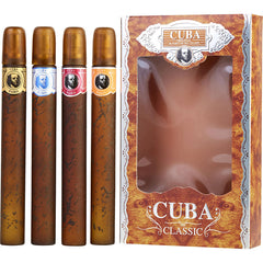 Cuba Variety - 4 Piece Variety With Cuba Gold, Blue, Red & Orange & All Are Edt Spray 1.17 Oz