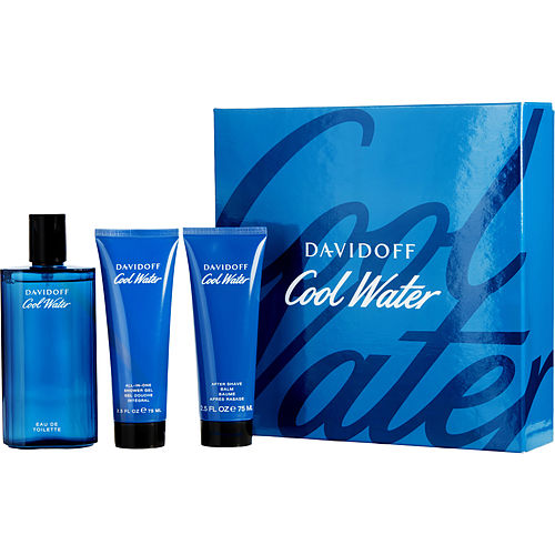 Cool Water Eau De Toilette Spray 4.2 oz & Aftershave Balm 2.5 oz & Shower Gel 2.5 oz