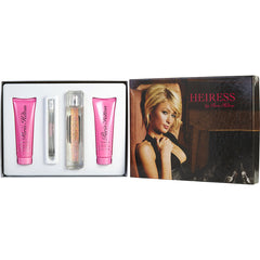 Heiress Paris Hilton  - Eau De Parfum Spray 3.4 Oz & Body Lotion 3 Oz & Shower Gel 3 Oz & Eau De Parfum Spray 0.34 Oz