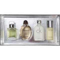 Calvin Klein Variety - 4 Piece Mens Mini Variety With Eternity & Obsession & Ck One & Escape And All Are Edt 0.5 Oz Minis