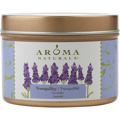 Tranquility Aromatherapy - One 2.8oz Small Soy To Go Tin  Aromatherapy Candle.  The Essential Oil Of Lavender Is Known For Its Calming And Healing Benefits.  Burns Approx.