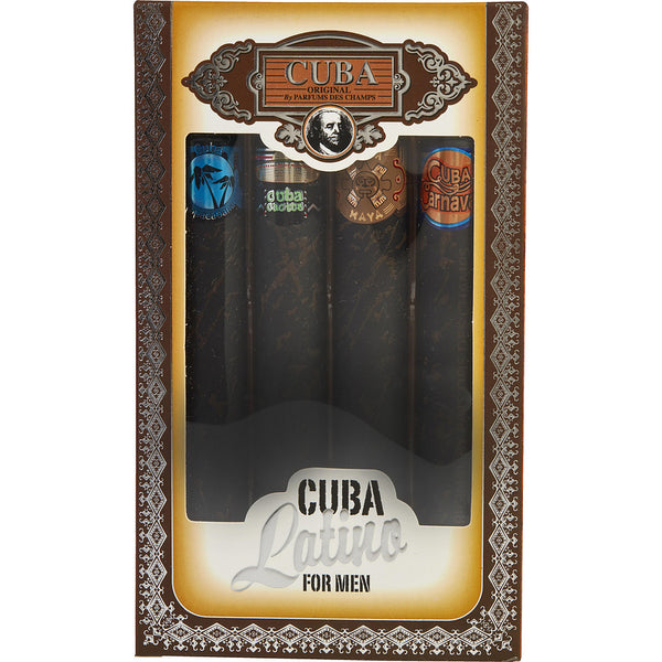 Cuba Latino Variety - 4 Piece Mini Variety With Cuba Copacabana & Carnaval & Cactus & Maya & All Are Edt Spray 1.17 Oz