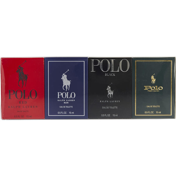 Ralph Lauren Variety - 4 Piece Mini Variety With Polo & Polo Blue & Polo Black & Polo Red And All Edt 0.5 Oz