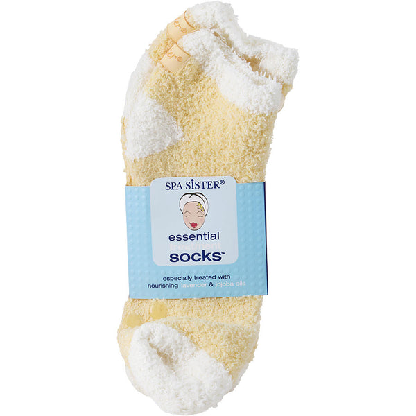 Spa Accessories   Essential Moist Socks With Jojoba & Lavender Oils (Yellow)