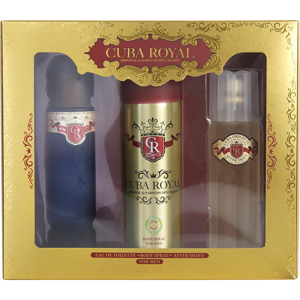 Cuba Royal - Edt Spray 3.4 Oz & Aftershave 3.4 Oz & Deodorant Spray 6.6 Oz