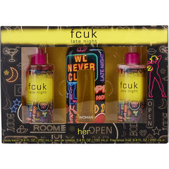 Fcuk Late Night - Edt Spray 3.4 Oz & Body Lotion 8.4 Oz & Fragrance Mist 8.4 Oz