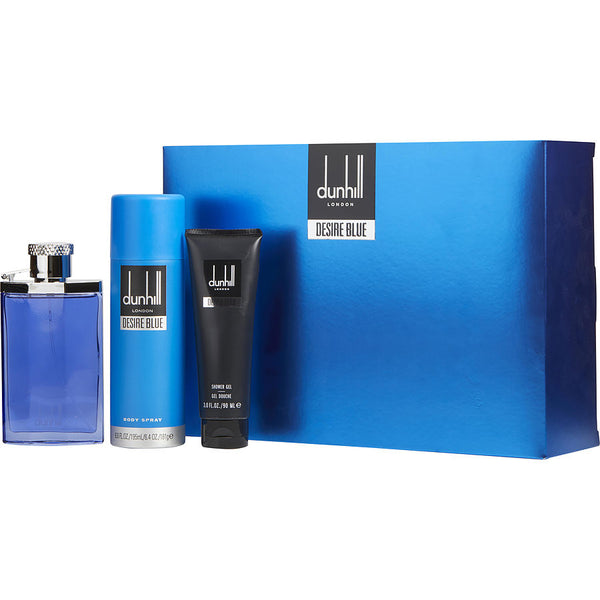 Desire Blue   Edt Spray 3.4 Oz & Body Spray 6.6 Oz & Shower Gel 3 Oz