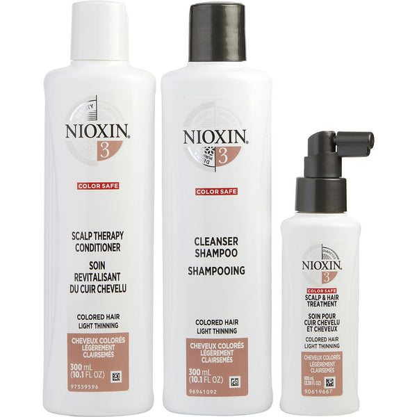 Nioxin - Set-3 Piece Maintenance Kit System 3 With Cleanser 10.1 Oz & Scalp Therapy 10.1 Oz & Scalp Treatment 3.38 Oz (Packaging May Vary)