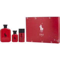 Polo Red   Edt Spray 4.2 Oz & Edt Spray 1.3 Oz & Deodorant Stick Alcohol Free 2.6 Oz