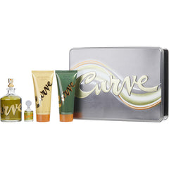 Curve - Cologne Spray 4.2 Oz & Cologne 0.25 Oz Mini & Aftershave Balm 3.4 Oz & Shower Gel 3.4 Oz