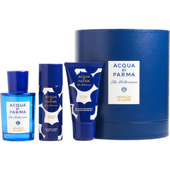 Acqua Di Parma Blue Mediterraneo Arancia Di Capri   Edt Spray 2.5 Oz & Shower Gel 1.35 Oz & Body Lotion 1.7 Oz