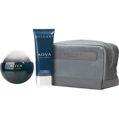 Bvlgari Aqua - Edt Spray 3.4 Oz & Aftershave Balm 3.4 Oz & Pouch