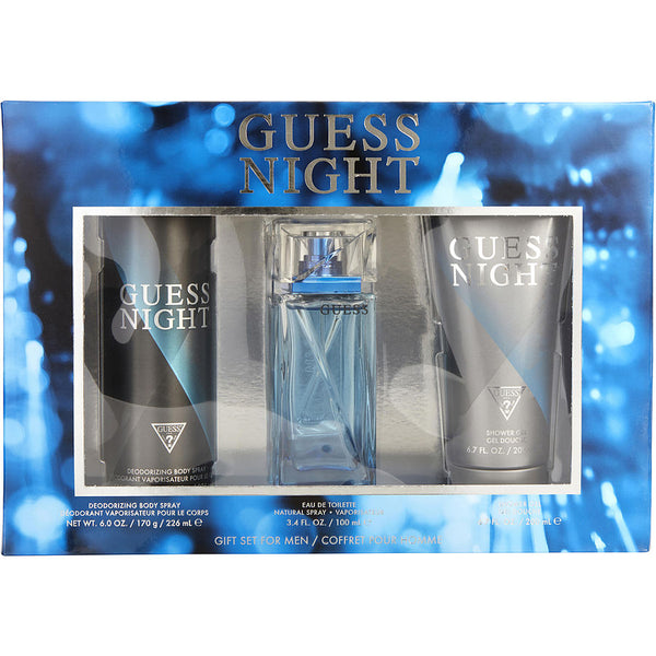 Guess Night - Edt Spray 3.4 Oz & Deodorant Spray 6 Oz & Shower Gel 6.7 Oz