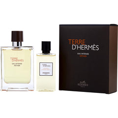 Terre D'hermes Eau Intense Vetiver   Eau De Parfum Spray 3.3 Oz & Shower Gel