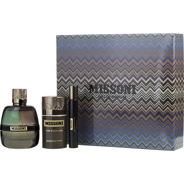 Missoni  - Eau De Parfum Spray 3.4 Oz & Deodorant Stick 2.5 Oz & Eau De Parfum Spray 0.34 Oz