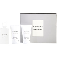 Carven L'eau Intense   Edt Spray 3.3 Oz & After Shave Balm 3.3 Oz & Shower Gel 3.3 Oz