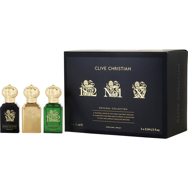 Clive Christian Variety   Original Collection Set clive Christian 1872 & Clive Christian No 1 & Clive Christian X All Are Perfume Spray 0.3 Oz Mini