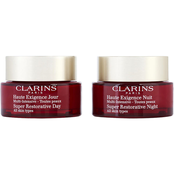 Clarins   Super Restorative Partners Set: Day Cream + Night Cream For All Skin Types   2x50ml/1.7oz