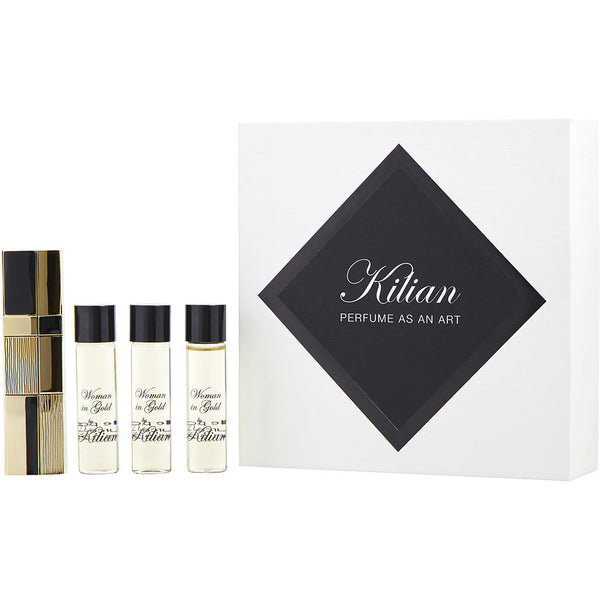 Kilian Woman In Gold Eau De Parfum Spray Refillable 0.25 Oz & Eau De Parfum Refills 3 X