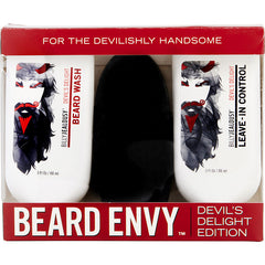 Billy Jealousy - Beard Envy Devil's Delight Edition Set: Beard Wash 3 Oz & Leave-in Control 3 Oz & Boar Bristle Brush