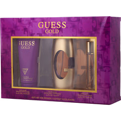 Guess Gold  - Eau De Parfum Spray 2.5 Oz & Body Lotion 6.8 Oz & Eau De Parfum Spray 0.5 Oz