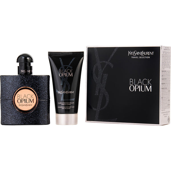 Black Opium - Eau De Parfum Spray 1.6 Oz & Shimmering Body Lotion