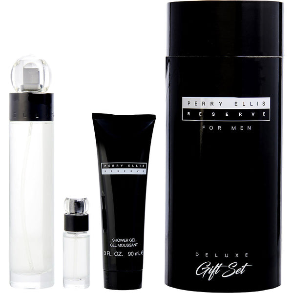 Perry Ellis Reserve - Edt Spray 3.4 Oz & Shower Gel 3 Oz & Edt Spray 0.25 Oz Mini