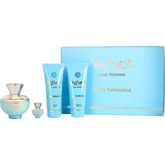 Versace Dylan Turquoise - Edt Spray 3.4 Oz & Shower Gel 3.4 Oz & Body Gel 3.4 Oz & Edt 0.17 Oz Mini