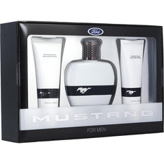 Ford Mustang White - Edt Spray 3.4 Oz & Hair And Body Wash 3.4 Oz & Aftershave Balm 3.4 Oz