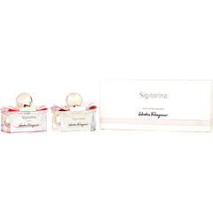 Salvatore Ferragamo Variety - 2 Piece Womens Mini Variety With Signorina Edp & Signorina In Fiore Edt And Both Are Spray