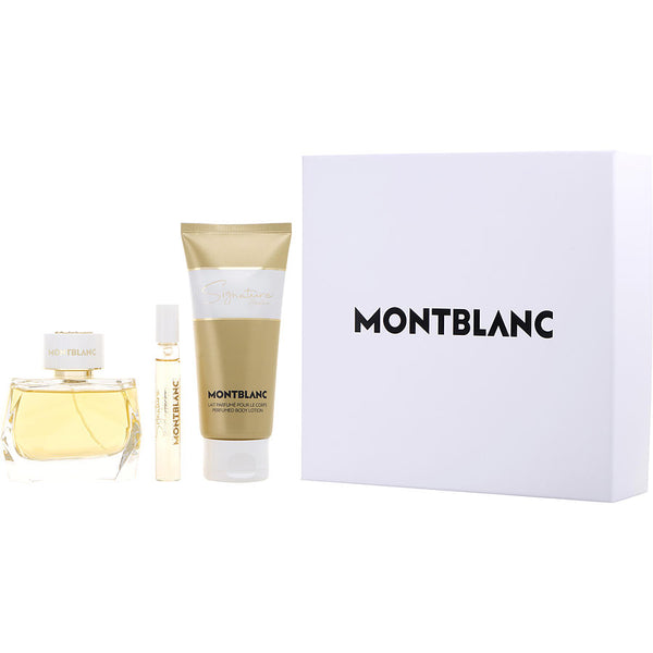 Mont Blanc Signature Absolue   Eau De Parfum Spray 3 Oz & Body Lotion 3.3 Oz & Eau De Parfum 0.25 Oz Mini