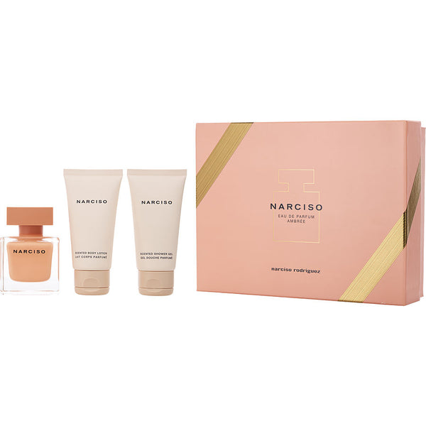 Narciso Rodriguez Narciso Ambree  Eau De Parfum Spray 1.7 Oz & Body Lotion 1.7 Oz & Shower Gel 1.7 Oz