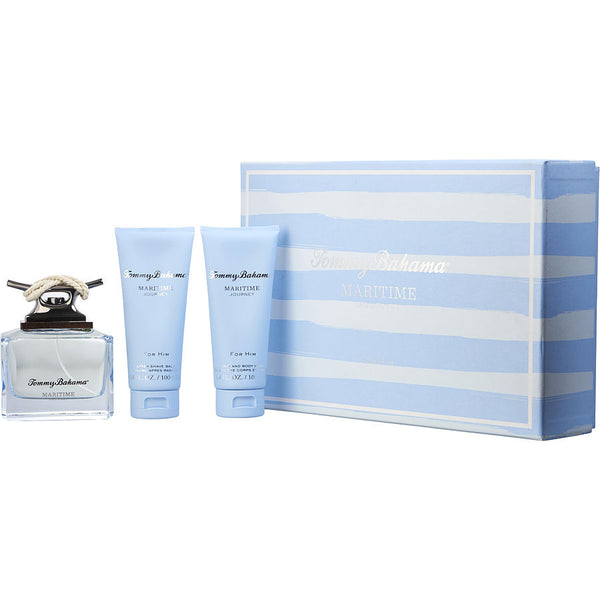 Tommy Bahama Maritime Journey - Eau De Cologne Spray 4.2 Oz & After Shave Balm 3.4 Oz & Hair & Body Wash 3.4 Oz