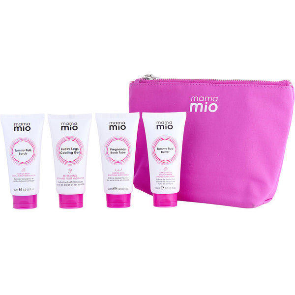 Mama Mio - Pregnancy Essentials Kit - Tummy Rub Butter + Lucky Legs Cooling Gel + Boob Tube Bust Cream + Tummy Rub Scrub