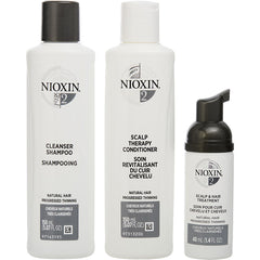 Nioxin - Set-3 Piece Full Kit System 2 With Cleanser Shampoo 5 Oz & Scalp Therapy Conditioner 5 Oz & Scalp Treatment 1.7 Oz