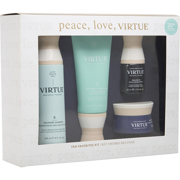 Virtue - Fan Favorites Kit- Shampoo 8 Oz & Conditioner 6.7 Oz & Healing Oil 1.7 Oz & Treatment Mask 1.7 Oz