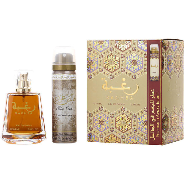 Lattafa Raghba - Eau De Parfum Spray 3.4 Oz & Deodorant Spray