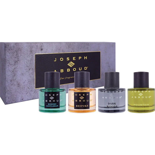 Joseph Abboud Variety   4 Pc Collection With Dark Woods & Bespoke & Modern Gentleman & Mountain And All Are Eau De Parfum Spray 0.68 Oz