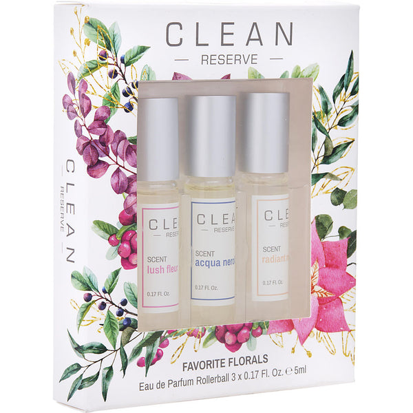 Clean Reserve   3 Pc Variety With Radiant Nectar & Lush Fleur & Acqua Neroli And All Are Eau De Parfum Rollerball 0.17 Oz Minis