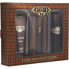 CUBA PRESTIGE GOLD by Cuba   EDT SPRAY 3 OZ & AFTERSHAVE SPRAY 3.3 OZ & SHOWER GEL 6.6 OZ