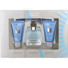 CHROME by Azzaro   EDT SPRAY 1 OZ & ALL OVER SHAMPOO 1.7 OZ & AFTERSHAVE BALM 1.7 OZ