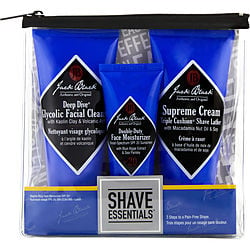 Jack Black by Jack Black   Shave Essentials Set: Deep Dive 3 oz + Supreme Cream Triple Cushion Shave Lather 2.6 oz + Double Duty Face Moisturizer SPF 20 1.5 oz