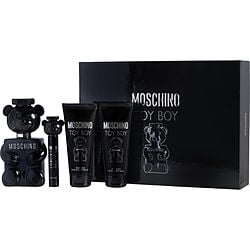 Moschino Toy Boy- Eau De Parfum Spray 3.4 Oz & Shower Gel 3.4 Oz & Aftershave Balm 3.3 Oz & Eau De Parfum Spray 0.33 Oz