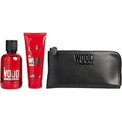 DSQUARED2 WOOD RED by Dsquared2   EDT SPRAY 3.4 OZ & SHOWER GEL 3.4 OZ & WALLET