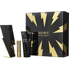 CH BAD BOY by Carolina Herrera   EDT SPRAY 3.4 OZ & SHOWER GEL 3.4 OZ & EDT TRAVEL SPRAY 0.34 OZ MINI