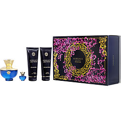 VERSACE DYLAN BLUE by Gianni Versace   EAU DE PARFUM SPRAY 3.4 OZ & BODY LOTION 3.4 OZ & SHOWER GEL 3.4 OZ & EAU DE PARFUM 0.17 OZ MINI