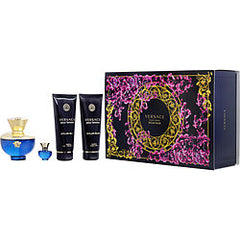 VERSACE DYLAN BLUE by Gianni Versace   EAU DE PARFUM SPRAY 3.4 OZ & BODY LOTION 3.4 OZ & SHOWER GEL 3.4 OZ & EAU DE PARFUM 0.17 OZ MINI