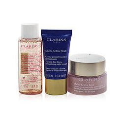 Clarins by Clarins   Multi Active Collection: Day Cream 50ml+ Night Cream 15ml+ Cleansing Micellar Water 50ml+ Bag