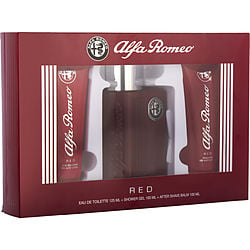 ALFA ROMEO RED by Alfa Romeo   EDT SPRAY 4.2 OZ & AFTERSHAVE BALM 3.4 OZ & SHOWER GEL 3.4 OZ